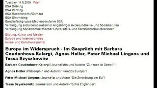 Europa im Widerspruch BSA Veranstaltung in Wien am 14Mai 2019 [upl. by Xuaegram434]