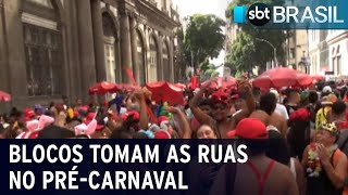 Blocos tomam as ruas do Rio de Janeiro e São Paulo no PréCarnaval  SBT Brasil 200124 [upl. by Fraya]