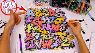 How To Draw Graffiti Letters Tutorial Basic Straight Piece [upl. by Shriner]