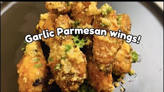 Garlic Parmesan wings SO CHEESY [upl. by Spiro]