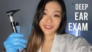 ASMR VR180  👂 Extremely Deep Ear Exam👂 with otoscope latex gloves ear cupping amp instructions [upl. by Nuawtna]