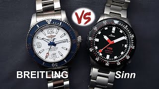 Battle of the 500M Divers  BREITLING SuperOcean vs Sinn U50 Overview [upl. by Nananne]