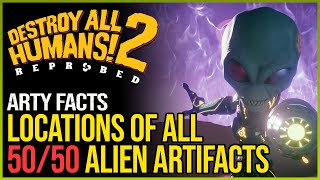 All Alien Artifact Locations Destroy All Humans 2 Reprobed Arty Facts Achievement [upl. by Esinaj]