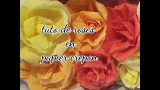 tuto facile rose realiste en papier crepon [upl. by Arikal]