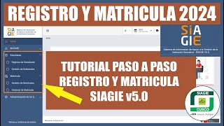 Siagie v50  Registro y Matricula de Estudiantes  TUTORIAL BIEN EXPLICADO [upl. by Durrell]