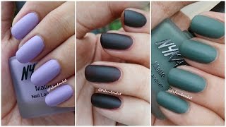 Nykaa  Matte nail lacquer  Swatches and review  matte collection [upl. by Ssew]