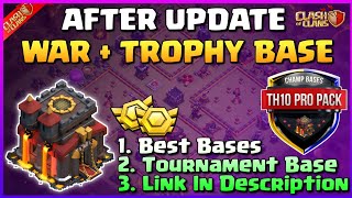 NEW TOWN HALL 10 BASE WITH LINK 2023  BEST TH10 WAR BASE LINK  TH10 TROPHYCWLHYBRID BASE  Coc [upl. by Ardnwahsal]