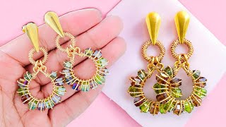 Cómo hacer aretes de bisutería en menos de 8 minutos Diy aretes en alambrismo  aprende paso a paso [upl. by Roux705]