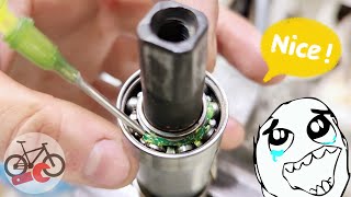 How to Fix a Creaking Bike Lubrication of the bicycle bottom bracket [upl. by Sirmons]