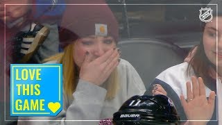 Avalanche fan overcome with joy after Mikko Rantanen gifts puck [upl. by Braeunig433]