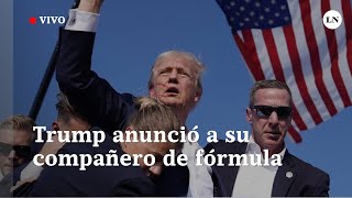 Fortalecido tras el ataque Trump anunció que un joven senador será su compañero de fórmula [upl. by Ethelin121]