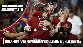 OKLAHOMA SECURES THE 4PEAT AS SOFTBALL NATIONAL CHAMPIONS  Women’s College World Series [upl. by Iniretake304]