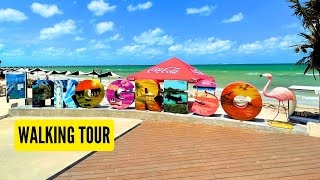 🇲🇽 Beach Walk of Progreso Yucatan Mexico  Spring Break Walking Tour 2024 [upl. by Ulick]