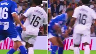 Real Madrid star Endrick escapes red card after kicking opponent in the privates [upl. by Esinek]