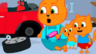 Cats Family in English  Super Hair Dryer Hurricane Cartoon for Kids [upl. by Nnaid786]