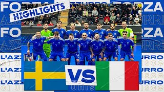 Highlights SveziaItalia 77  Futsal  Qualificazioni Mondiali 2024 [upl. by Ahtamat399]