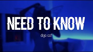 Doja Cat  Need To Know Clean Lyrics [upl. by Anaibib]