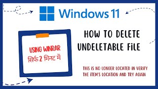 Item not found error  How to delete undeletable file  Window not able to delete the Folder [upl. by Eduardo]