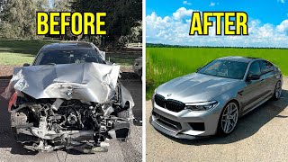 FULL BUILD  REBUILDING A CRASH DAMAGED BMW M5 COMPETITION [upl. by Sallee340]