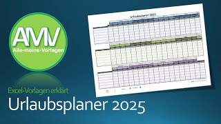 Urlaubsplaner 2025 als Excel Vorlage und als PDF [upl. by Biegel]