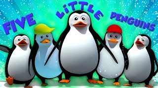 cinq petit pingouin  rime en français  Five Little Penguins [upl. by Esaj]