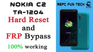 Nokia C2 Hard reset  nokia c2 screen lock reset  TA1204 Frp bypass [upl. by Fisuoy]