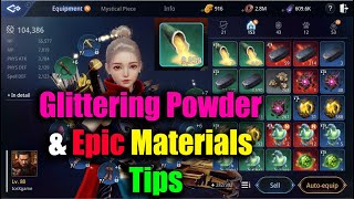 MIR4 Glittering Powder amp Epic Materials Farming Tips [upl. by Ahsirat572]