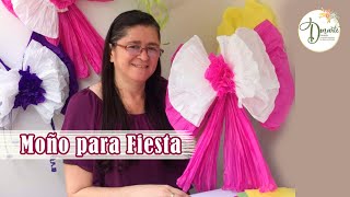 🖌Como hacer 🌺moño para fiesta en papel seda💝 [upl. by Elburr]