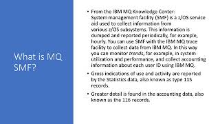 Introduction to IBM MQ for zOS System Management Facility [upl. by Ennairb]