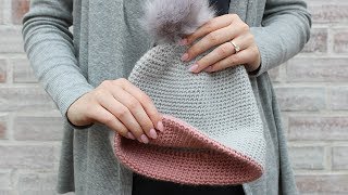 SIMPLE DOUBLE BRIM HAT  FREE CROCHET PATTERN [upl. by Notneiuq]