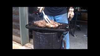 Rocket Stove cooking a 4 Pound Chuck Roast with a Lodge Griddle [upl. by Aznerol]