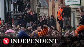 Crowds clash as annual Atherstone Ball Game returns [upl. by Frederiksen]