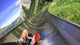 Pfingstegg Alpine Coaster FULL SPEED  4K  Switzerland [upl. by Diandra]