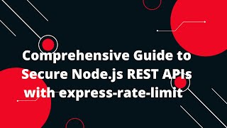 🔐 Build a Secure REST API with Nodejs amp Rate Limiting using expressratelimit 🚀 [upl. by Yorle118]