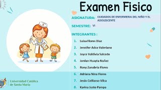 EXAMEN FISICO DEL NIÑO DE 123 Y 4 AÑOS  UCSM VI SEMESTRE [upl. by Rexanna]