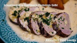 Schweinefilet in KnoblauchParmesansoße Kochen mit Alex Festtagsessen im Bratschlauch [upl. by Gnov]