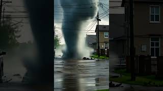 Tornado touches down on the flooded street terribletornado tornadousa florida2024 [upl. by Brieta]