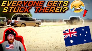 American Reacts to BOGGED At Inskip  Australia 4x4 Fail [upl. by Ednalrim]