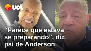 Pai de Anderson do Molejo se emociona em velório do cantor Parece que estava se preparando [upl. by Aniham460]