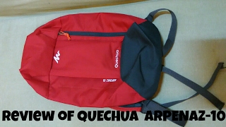 Review of QUECHUA ARPENAZ10 Hiking Backpack Decathlon small size bag ARPENAZ10 [upl. by Yelekreb]