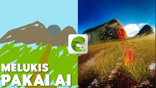 Gambar Pemandangan Dua Gunung Menjadi REALISTIS  Fitur AI Dari Nvidia Canvas Indonesia [upl. by Eisserc674]