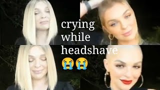 crying and buzzcut with pure headshave । women headshave 2022 buzzcut with trimmer। haircut । sassy [upl. by Airdnua]