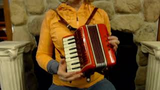 2941  Red Italian Mini Piano Accordion M 17 8 199 [upl. by Eve374]