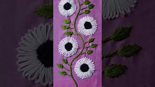 🌸 super cute border embroidery designsshorts trending cute viralvideo embroidery art [upl. by Notgnillew]