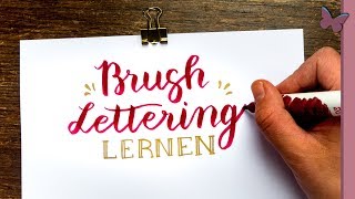 Brush Lettering für Anfänger einfach lernen  Alphabet [upl. by Aicercal442]