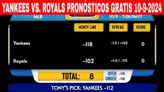 New York Yankees vs Kansas City Royals 1092024 Pronósticos GRATIS de la MLB para Hoy [upl. by Dettmer]