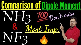 Comparison of Dipole moment of NH3ampNF3How NH3 dipole moment more than NF3Ammonia Nitrogen triflu [upl. by Augy]