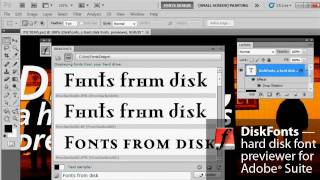 DiskFonts hard disk font viewer for Adobe Creative Suite CS5 [upl. by Tillo25]