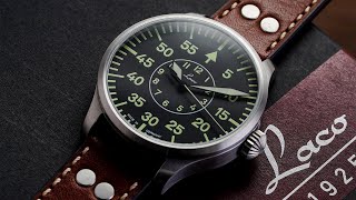 400 Flieger Watch  Laco Aachen Review Type B Dial  Made in Germany Sapphire Hacking Movement [upl. by Nrev]