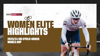 Zonhoven  Women Elite Highlights  202324 UCI Cyclocross World Cup [upl. by Christoph]